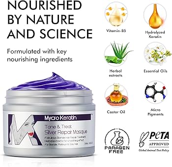 Amazon.com: Mycro-Keratin Purple Hair Mask for brassy hair, Purple